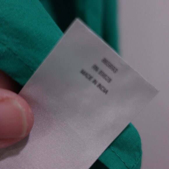 NWOT TWRHLL by Christie Brinkley Applique Long Sleeve Peasant Blouse Green Sz M - Picture 6 of 7